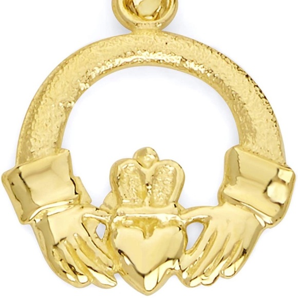 10k Solid Gold Ireland Claddagh Love Trinity Pendant